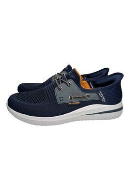 Skechers Slip Ins Shoes Mens 9.5 Navy Blue Delson 3.0 Roth Sneakers 210606